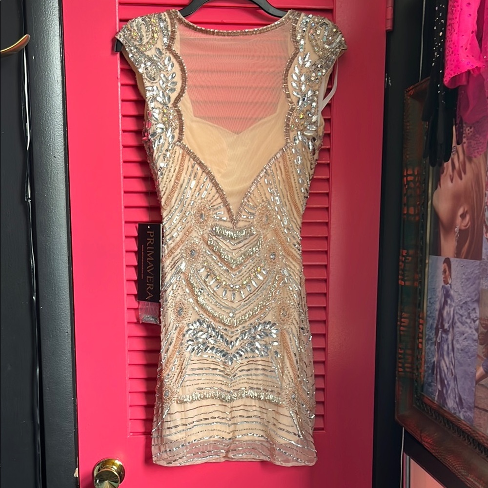 NWT Primavera Couture Gold and Silver Embellished Dress - Picture 4 of 17